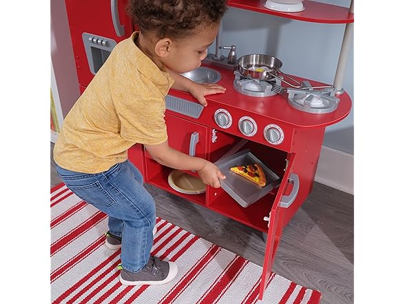 KidKraft Red Vintage Wooden Play Kitchen