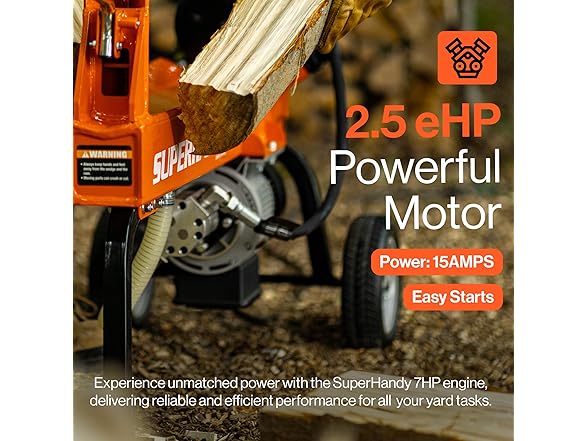 SuperHandy Electric Log Splitter - 14 Ton 2.5eHP