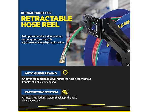Goodyear Retractable Welding Hose Reel - 1/4" x 50'
