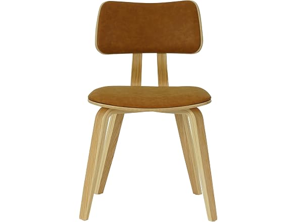 Jaguar Camel Curved Back Wood Chair Set of 3