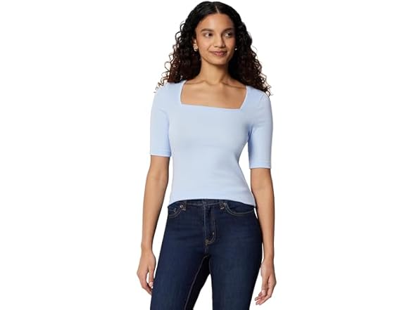 Amazon Essentials Women Half Sleeve Square Neck Tee - Gallery 7