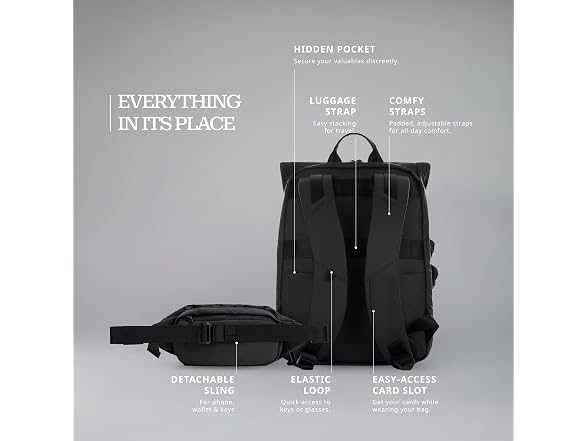 VERAGE 2 in 1 Roll Top Laptop Backpack 16 inch
