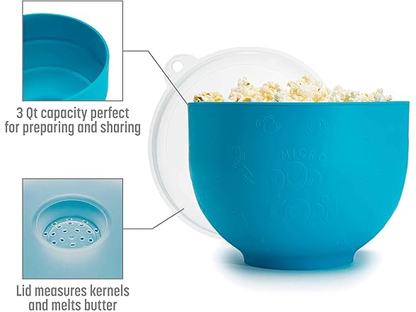 Goodful Silicone Popcorn Popper, Blue