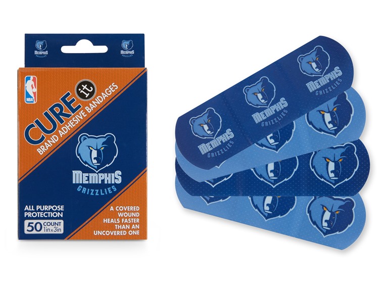 CURE IT  TRX-NBA-MEMGR 10-Pack / 500ct 500ct NBA Team Adhesive Bandages  Memphis Grizzlies