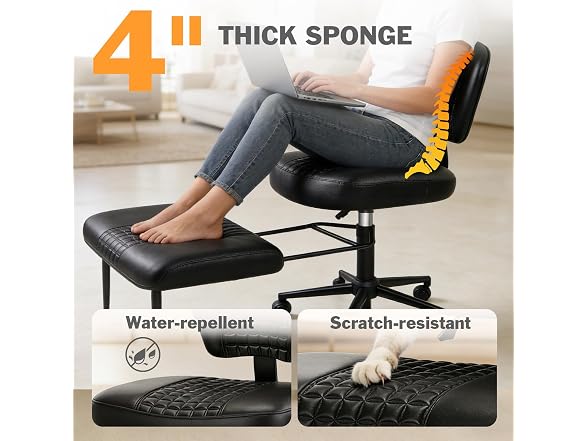 Ergonomic Cross Legged Office Chair Black
