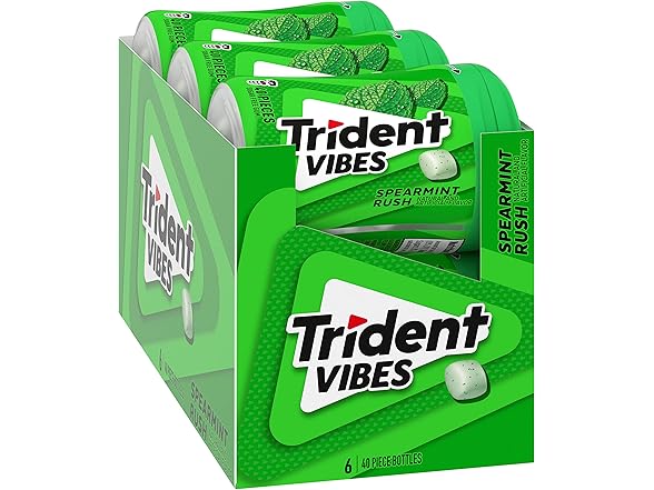 6PK Trident Vibes Spearmint Rush Sugar-Free Gum