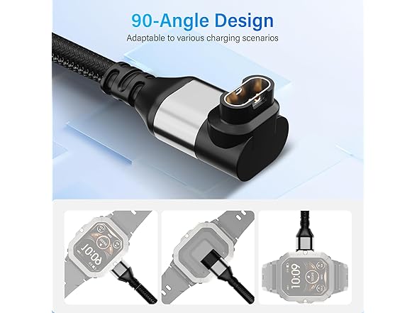 90Degree Type C Garmin Watch Charger Cable