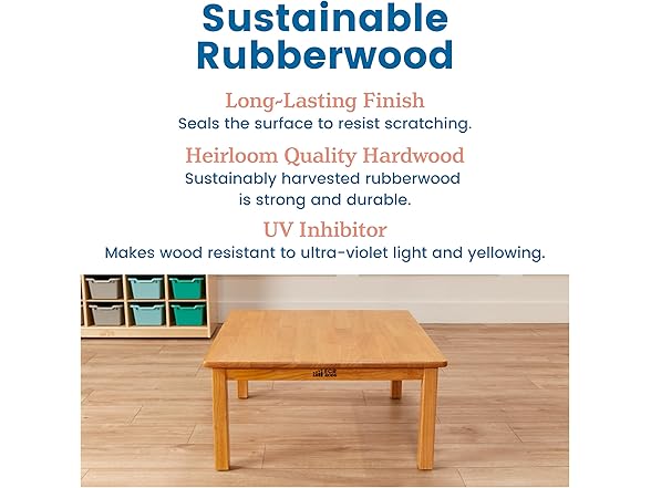 ECR4Kids 30" x 30" Square Hardwood Table