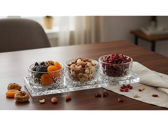 Lorren Home Trends Crystal Glass Serving Set 