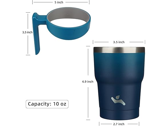 Konokyo 10oz Tumbler w/Handle Black