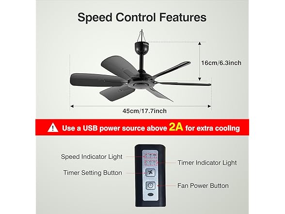 bestmoument 17.7" Inch Ceiling Fan Timer