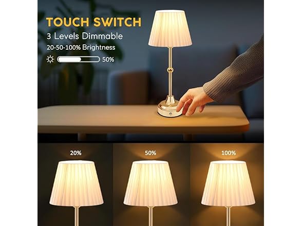 Leroxo Cordless Metal Table Lamp
