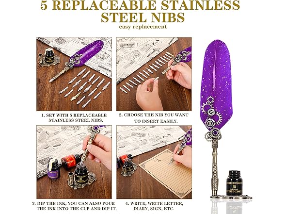 NC Quill Pen and Ink Set, Including Quil