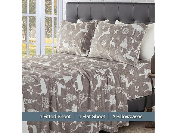 Elegant Comfort Luxuriously 4Pc Flannel Sheet Set