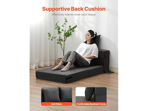 Folding Sofa Bed, 3-in-1 Foldable Couch