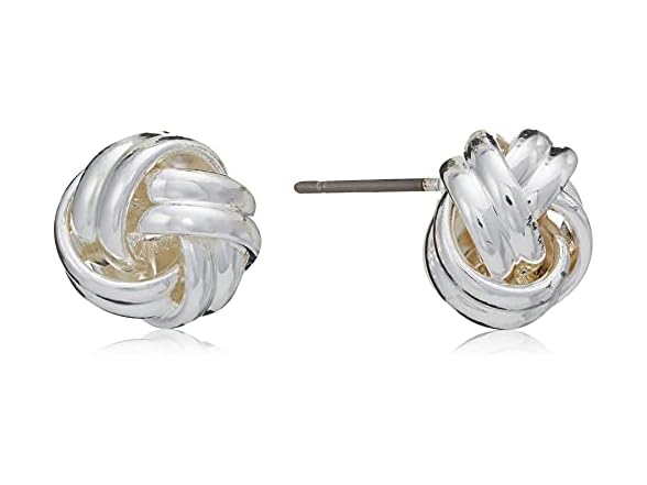 Napier Silver-Tone Knot Stud Earrings