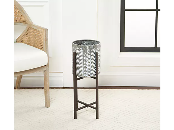 Barbara King 22.25" Embossed Galvanized Planter