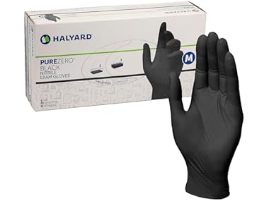 $7.99, Was $14.99, 46% Off! HALYARD PUREZERO Black Nitrile Exam Gloves dealfomo