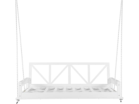 Merax Acacia Wood Twin Size Patio Swing Bed