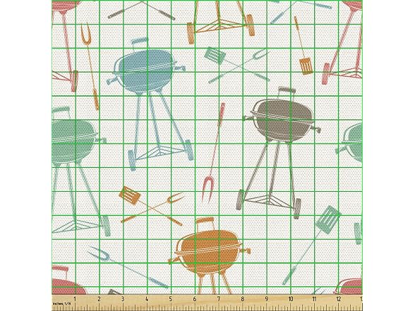 Ambesonne BBQ Fabric by The Yard