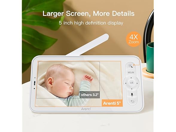 ARENTI 2K Smart Baby Monitor | 5in Wireless Display