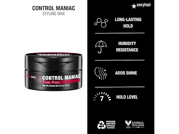 (2 Pack) Sexy Hair Control Maniac Styling Wax, 2.5 oz