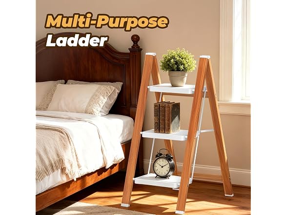HBTower 3-Step Aluminum Folding Ladder