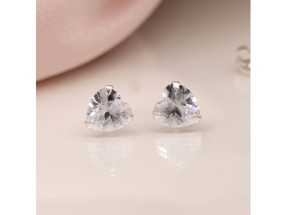 Crystal Heart Stud Earrings