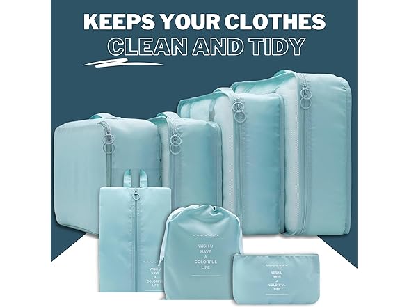 7-Piece Compression Travel Packing Cubes