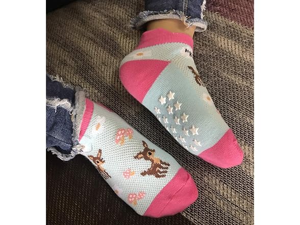 12 Pairs Toddler Girl Grip Socks 3-5 Years