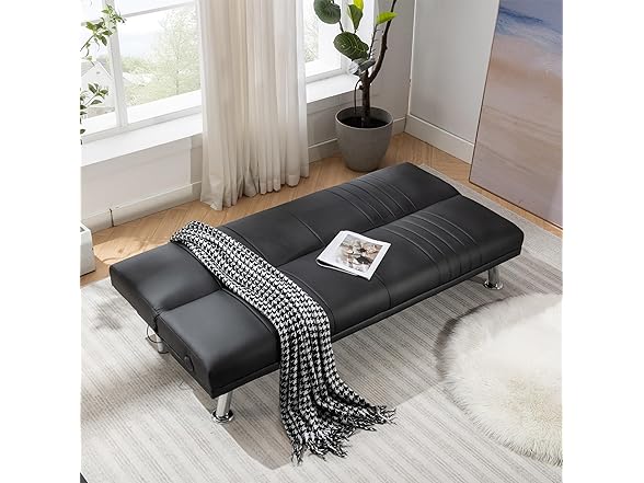 VECELO Modern Couch Bed, Convertible Sof