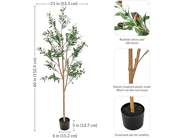 Sunnydaze Fake Olive Tree - Set of 2