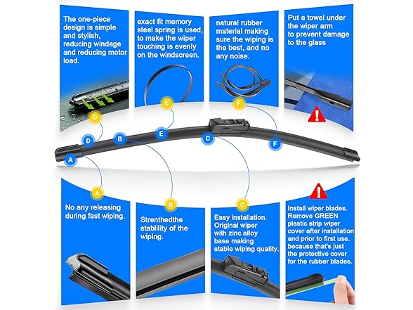RAINTOK Windshield Wipers for Mazda, 3pk