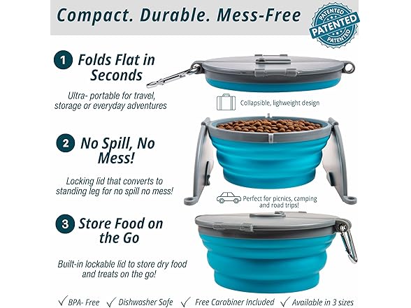 Loving Pets Bella Roma Collapsible Dog Bowls