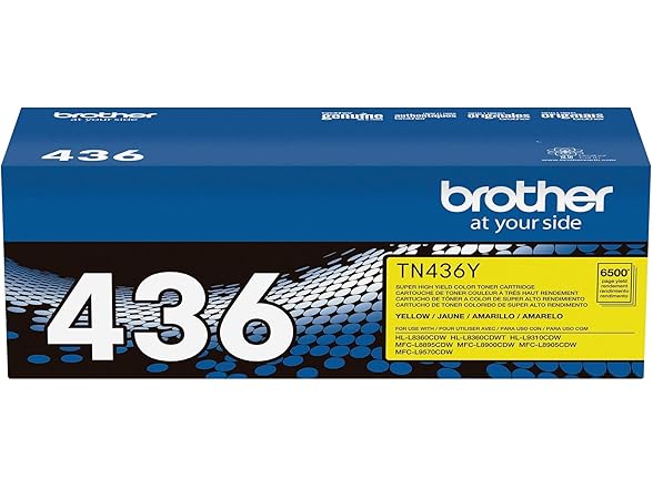 Brother Genuine Super High Yield Toner Cartridge, TN436Y, Replacement Yellow Toner, Yield up to 6,500 Pages, Amazon Dash Replenishment Cartridge (Open Box)