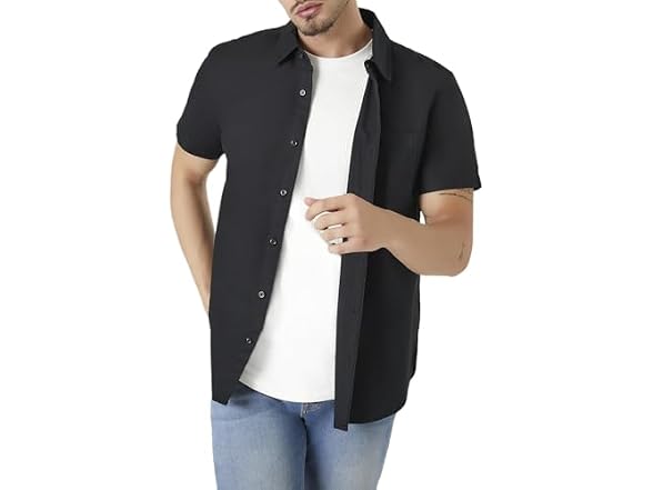 Forever 21 (L) Short-Sleeve Oxford Shirt