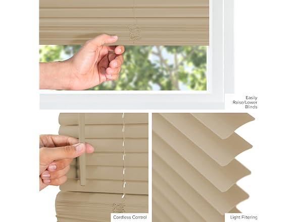 CHICOLOGY Mini Blinds for Indoor 46"W x 48"H, Cappuccino