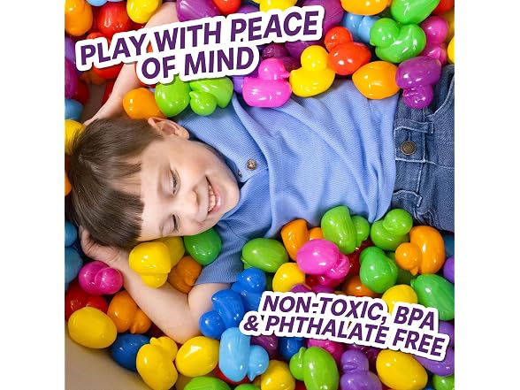 Sunny Days Entertainment 100 Count Duck Shaped Ball Pit Refill Balls