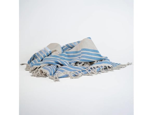Peshtemal Beach Towel with Travel Bag Cotton Lt Blue