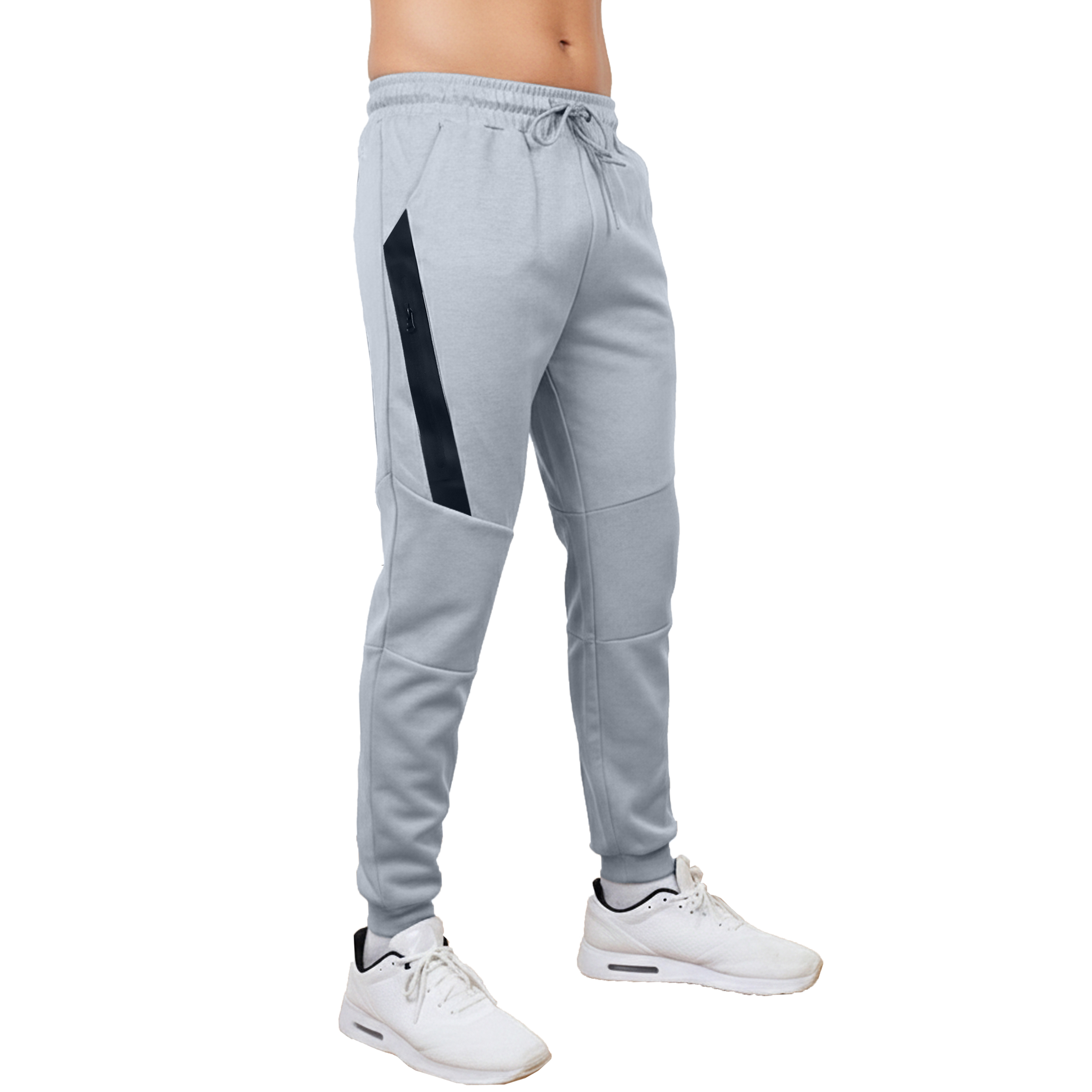 3Pk Asst Mens Tech Joggers w-Stripe Zip Patch - Gallery 18