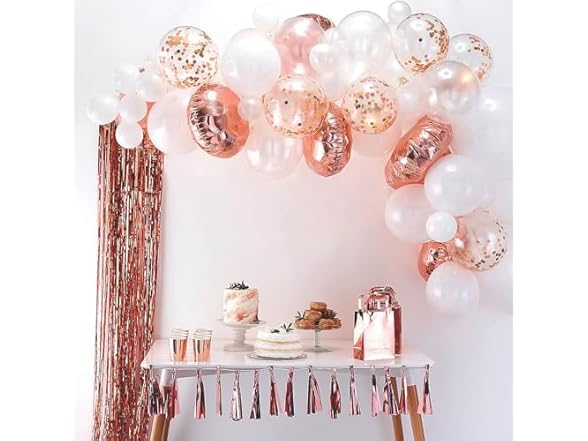 Ginger Ray Rose Gold Balloon Arch Kit - 70 Pc.
