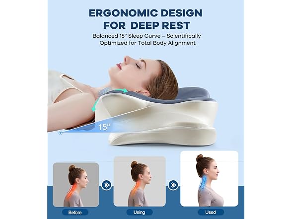 DONAMA Cervical Pillow King Silk Blue