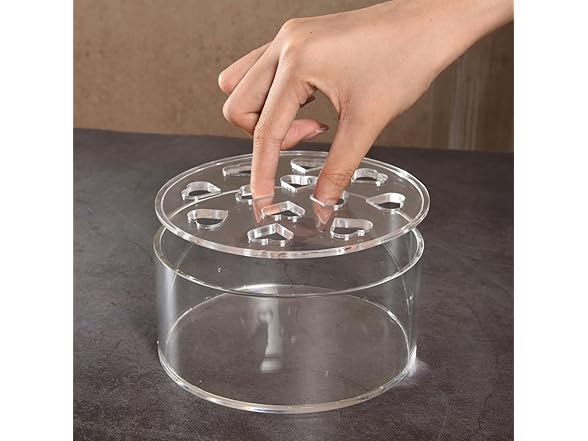 TOMTREE Clear Acrylic Low-Profile Cylinder Vase,