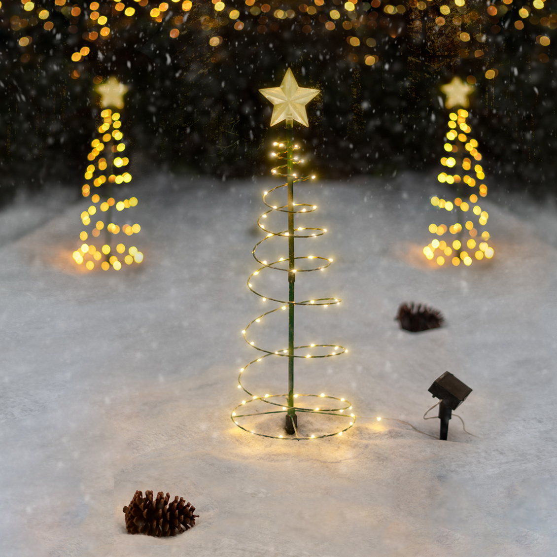 MERRYLITE Solar LED Metal Christmas Tree - Gallery 25