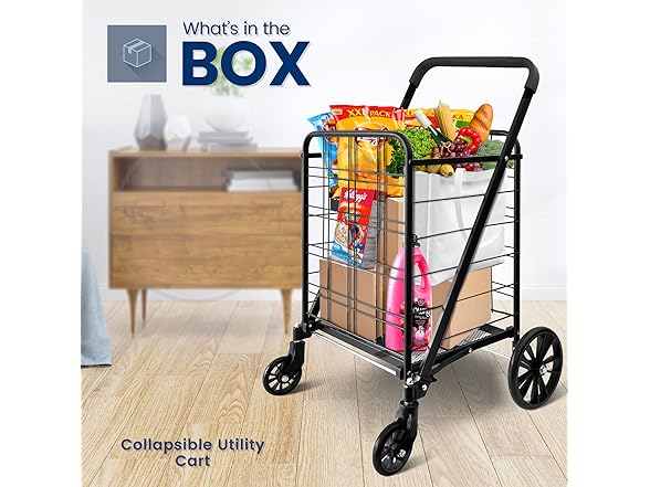SereneLife XL Folding Utility Cart