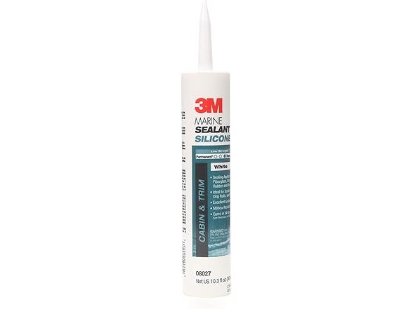3M 3M Marine Grade Silicone Sealant, 08027, For Boats and 