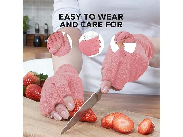 Fingerless Compression Gloves (L, Pink)