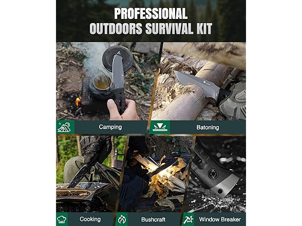 HX OUTDOORS Fixed Blade Knife | 3.7in Fixed