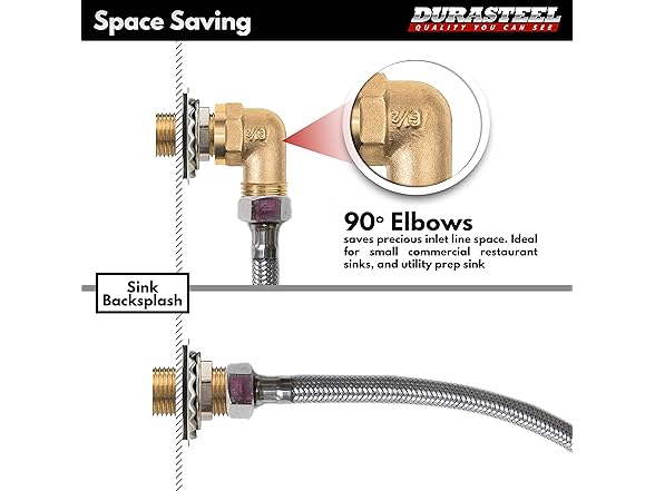 DuraSteel Wall Mount Faucet 90-Degree Elbow