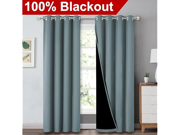 NICETOWN 100% 84" Blackout Curtains